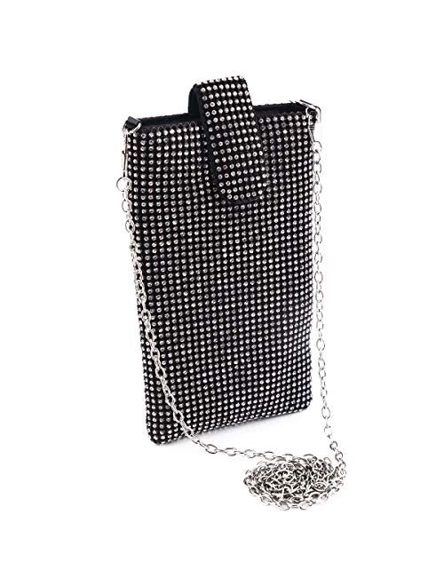 Evening Handbags Clutch Purses for Women Metal mesh Small Crossbody Bag Cell Phone Purse Wallet