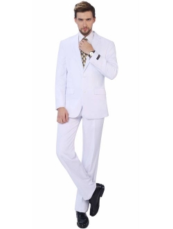 P&L Men's 2-Piece Classic Fit Single Breasted 2 Buttons Blazer & Trousers Suit