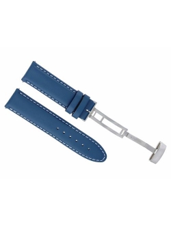 18-19-20-22-24 Smooth Leather Watch Band Strap for Omega SEAMASTER Planet Ocean Blue 8