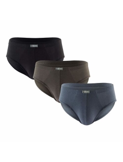 Men's Bamboo Underwear Soft Lightweight Low Rise Briefs 3 Pack