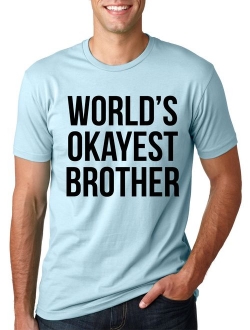 Mens Worlds Okayest Brother Shirt Funny T Shirts Big Brother Sister Gift Idea