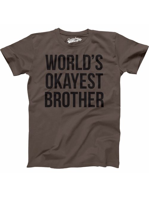 Mens Worlds Okayest Brother Shirt Funny T Shirts Big Brother Sister Gift Idea