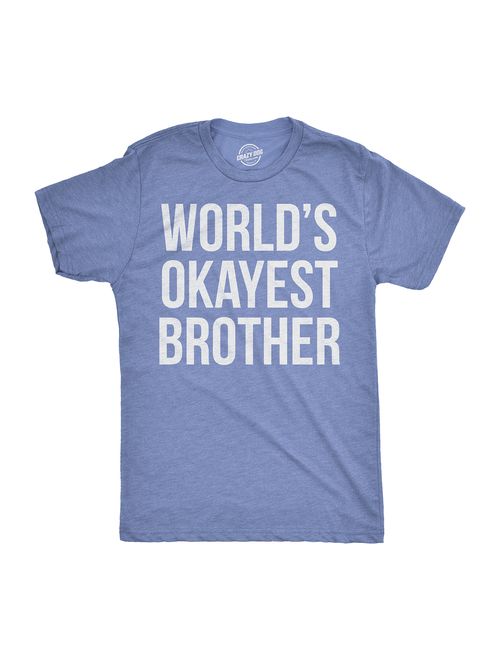 Mens Worlds Okayest Brother Shirt Funny T Shirts Big Brother Sister Gift Idea