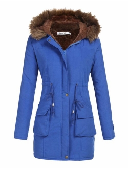 Beyove Womens Hooded Warm Winter Coats with Faux Fur Lined Outwear Jacket