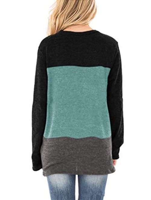 SAMPEEL Womens Casual Tunic Tops Twist Knot Pullover Sweatshirts