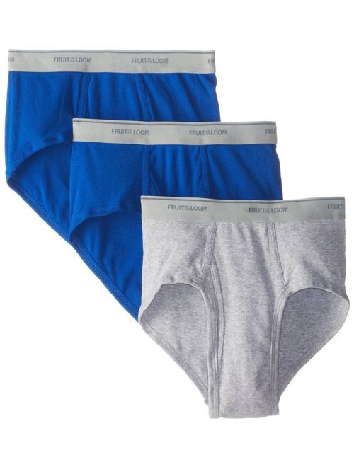 Fruit of the Loom Men's Cotton Solid Elastic Waist Brief (Pack of 3)