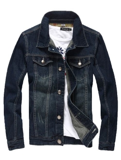 XueYin Men's Denim Jacket Slim Fit