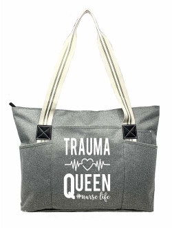 Large Nursing Zippered Tote Bags with Pockets for Nurses - Perfect for Work, Gifts for CNA, RN, Nursing Students