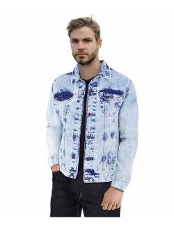 X RAY Mens Denim Jacket Washed Casual Trucker Jean Jacket for Men