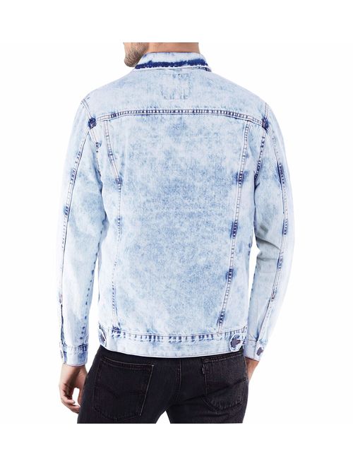 X RAY Mens Denim Jacket Washed Casual Trucker Jean Jacket for Men