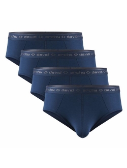 Men's 4 Pack Micro Modal Separate Pouch Briefs with Fly