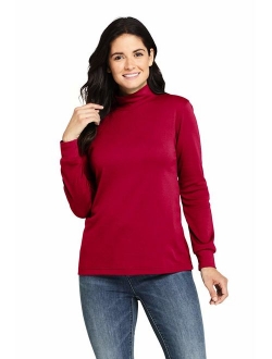 Women's Relaxed Cotton Long Sleeve Mock Turtleneck