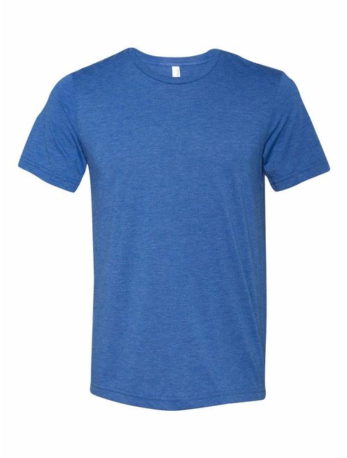 Bella + Canvas 3413 Unisex Triblend Short-Sleeve T-Shirt, True Royal Triblend, Size Small