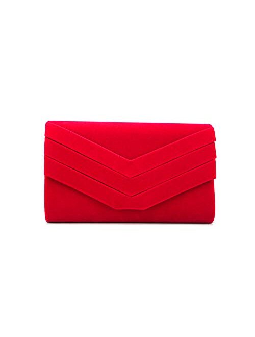 Nodykka Purses and Handbags Envelope Velvet Evening Clutch Crossbody Bags