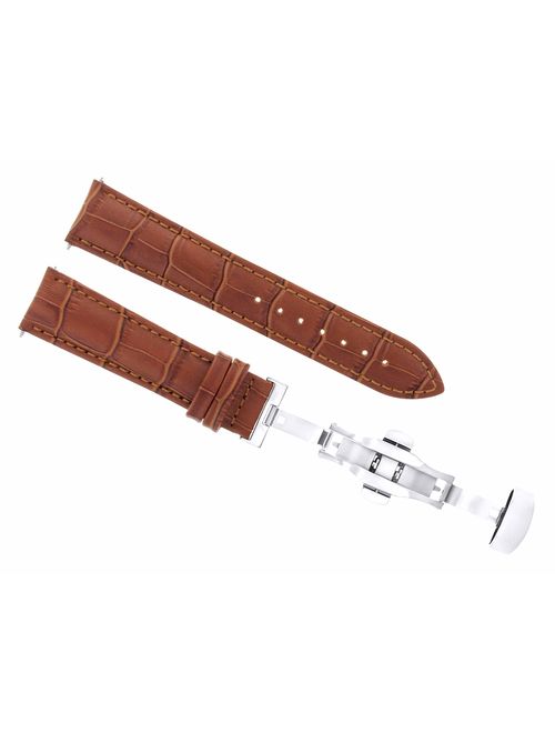 17 18 19 20 21 22 23 24MM Leather Band Strap Clasp for BAUME Mercier Watch 2B