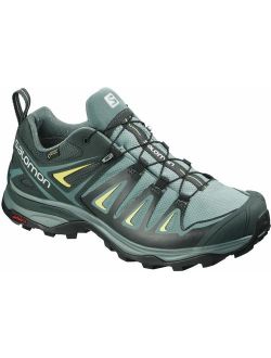 Women's X Ultra 3 GTX Hiking Shoes, ARTIC/Darkest Spruce/Sunny Lime, 8