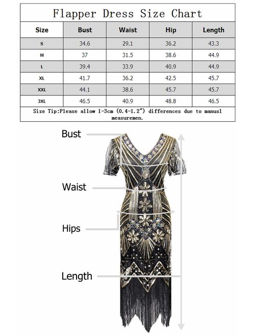 Women Halter V-Neck Sequins Tassel 1920s Flapper Inspired Party Dance Dress with 20s Gatsby Accessories Set