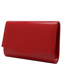 Charming Tailor Patent Leather Flap Clutch Classic Elegant Evening Bag Chic Dress Purse