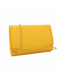 Charming Tailor Patent Leather Flap Clutch Classic Elegant Evening Bag Chic Dress Purse