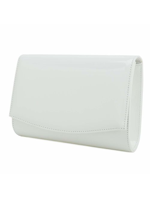 Charming Tailor Patent Leather Flap Clutch Classic Elegant Evening Bag Chic Dress Purse