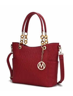 Mia K Collection Crossbody Shoulder Handbag for Women, PU Leather Pocketbook Top-Handle Purse Tote-Satchel Bag