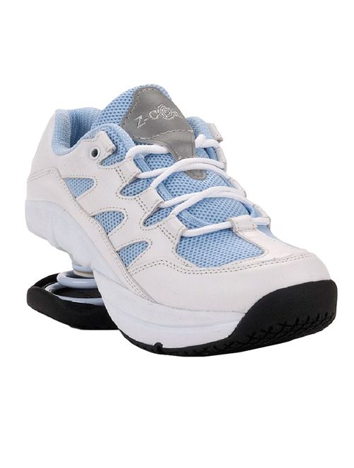 Z-CoiL Pain Relief Footwear Women's Freedom Slip Resistant White Leather Tennis Shoe