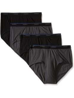 Men's Solid Elastic Waist 4-Pack Comfort Blend Dyed Brief