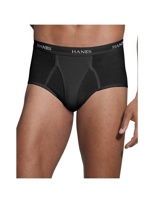 Hanes Men's Solid Elastic Waist 4-Pack Comfort Blend Dyed Brief