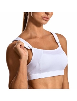 SYROKAN Women's Bounce Control Wirefree Front Adjustable High Impact Maximum Support Sports Bras