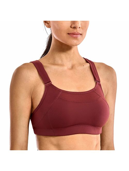 SYROKAN Women's Bounce Control Wirefree Front Adjustable High Impact Maximum Support Sports Bras