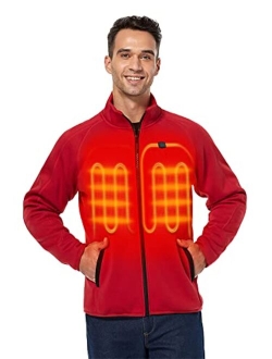 Men's Heated Fleece Jacket Full Zip with Battery Pack