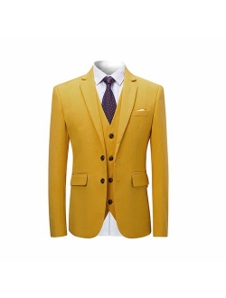 Mens Stylish 3 Piece Dress Suit Classic Fit Wedding Formal Jacket & Vest & Pants