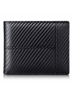 Mens Wallet RFID Genuine Leather Bifold Wallets For Men, ID Window 16 Card Holders Gift Box