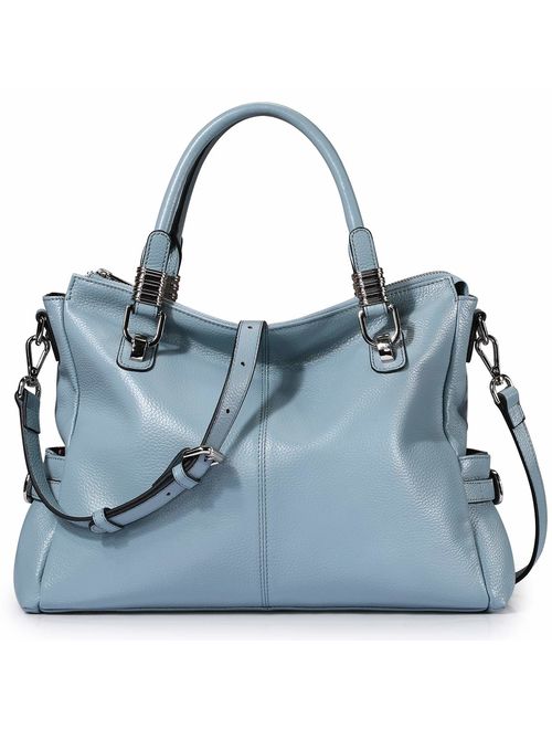 S-ZONE Women's Vintage Genuine Leather Handbag Shoulder Bag Satchel Tote Bag Purse Crossbody Bag