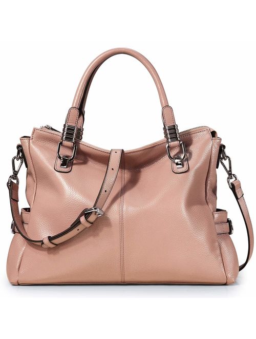 S-ZONE Women's Vintage Genuine Leather Handbag Shoulder Bag Satchel Tote Bag Purse Crossbody Bag