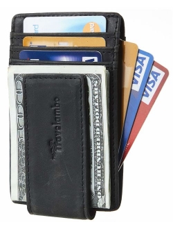 Money Clip Front Pocket Minimalist Slim Wallet RFID Blocking