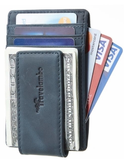 Money Clip Front Pocket Minimalist Slim Wallet RFID Blocking