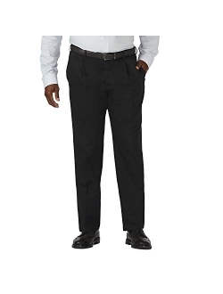 Haggar Men's Work To Weekend Khakis Hidden Expandable Waist No Iron Pleat Front Pant,String,42x29