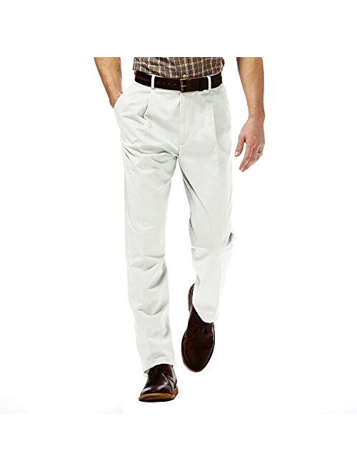 Haggar Men's Work To Weekend Khakis Hidden Expandable Waist No Iron Pleat Front Pant,String,42x29