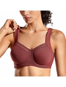 SYROKAN Women's High Impact Workout Running Powerback Support Underwire Sports Bra