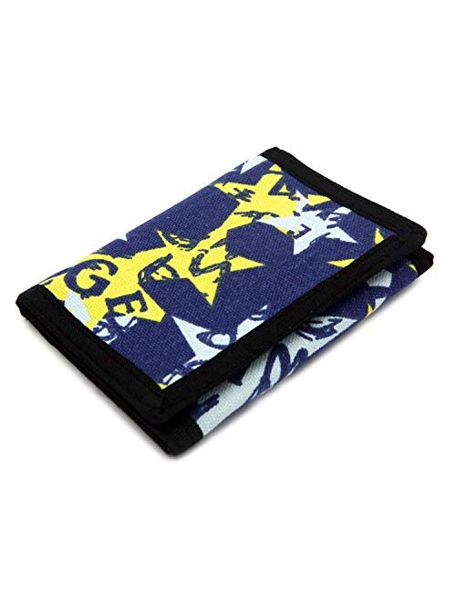 RFID Trifold Canvas Outdoor Sports Wallet for Kids - Front Pocket Wallet with Magic Sticker