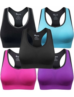 BAOMOSI Women's Seamless Racerback Sports Bra High Impact Support Yoga Gym Workout Fitness