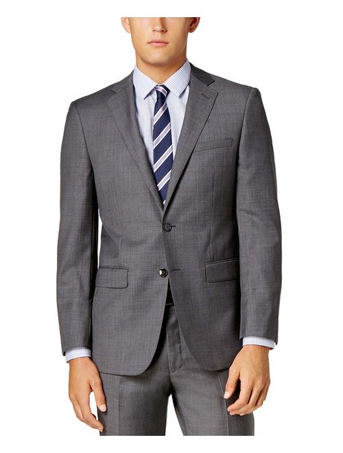 Buy Calvin Klein Slim Fit 100% Wool 2 Piece Men's Set Suit Sharkskin ...