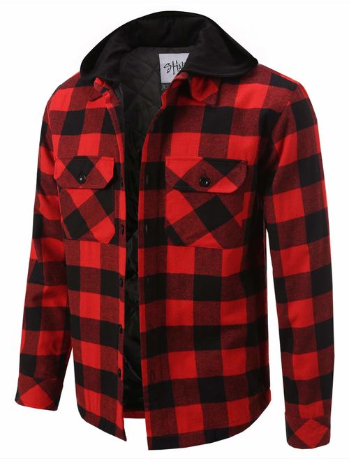 quilted flannel hooded jacket 