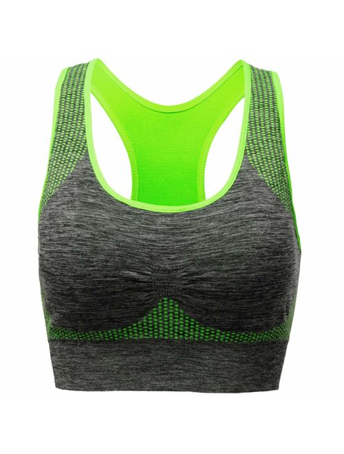 TOBWIZU Sports Bras Removable Padded Bras Seamless for Yoga Gym Fitness