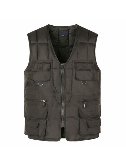 LISTHA Padded Cotton Vest Mens Winter Hooded Coat Sleeveless Jacket Thick Warm