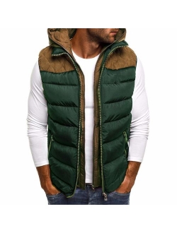 LISTHA Padded Cotton Vest Mens Winter Hooded Coat Sleeveless Jacket Thick Warm