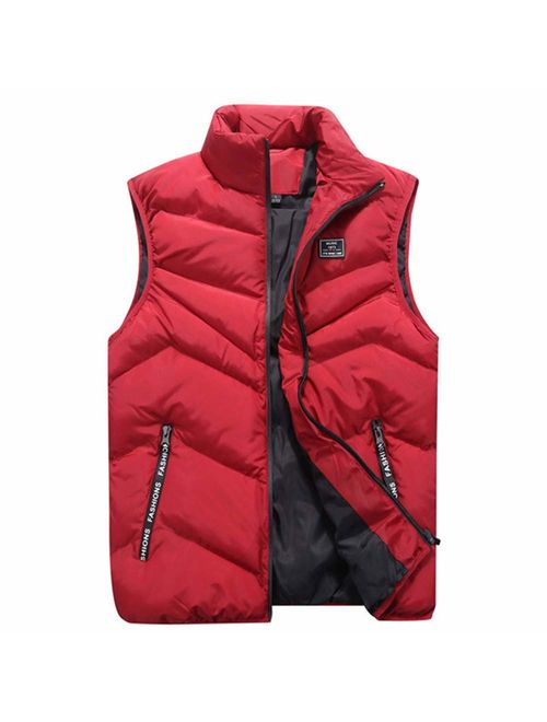 LISTHA Padded Cotton Vest Mens Winter Hooded Coat Sleeveless Jacket Thick Warm