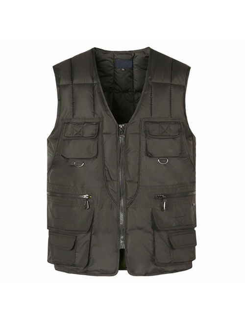 LISTHA Padded Cotton Vest Mens Winter Hooded Coat Sleeveless Jacket Thick Warm