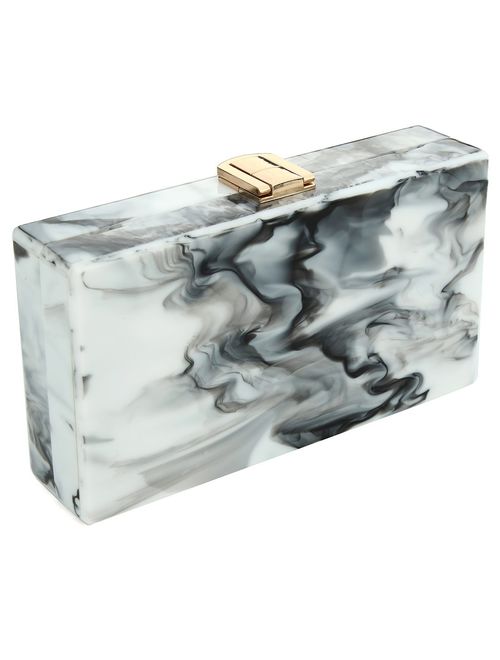 EROGE Acrylic Clutch Purse Perspex Box Colorful Geometric Design Handbags for Women